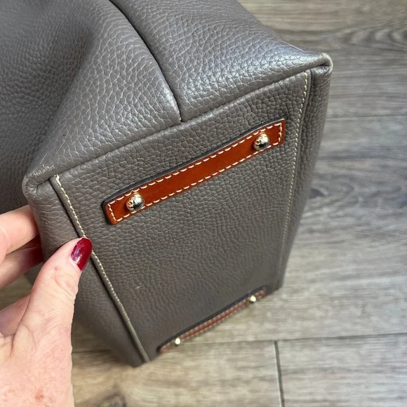 Dooney & Bourke Taupe and Coral Hobo Bag - Picture 9 of 16